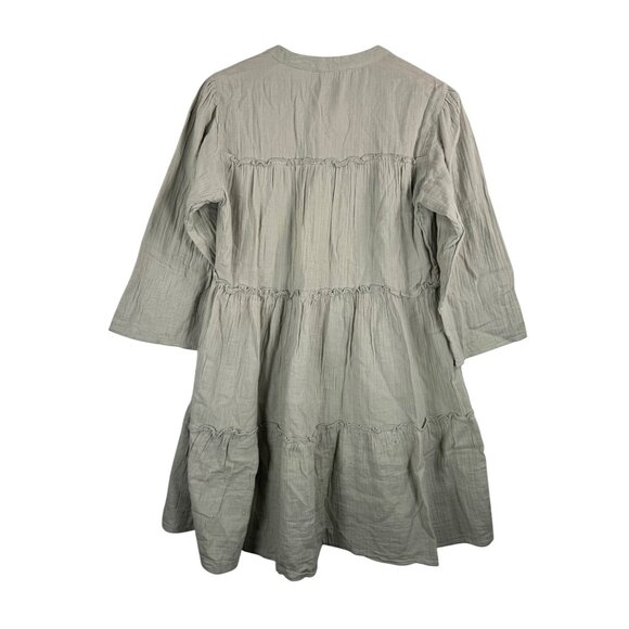 Salty Lemon Gauzy tiered Babydoll‎ Dress beach boho Y2K mint - Picture 3 of 6